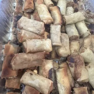 In what world are these egg rolls? Looks like Lumpia to me. Soggy burnt and tasteless
