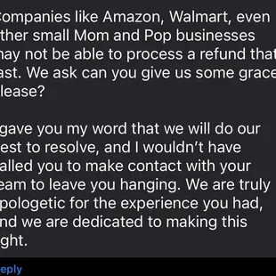 Asking for grace/time and giving his "word"