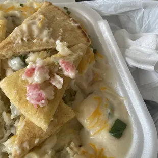 a close up of a container of food