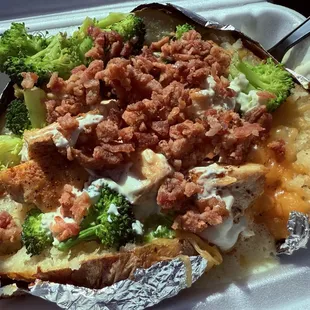 Chicken-Broc Spud topped w/ bacon