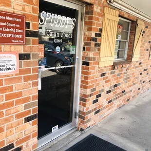 the entrance to the store