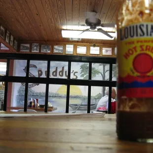 Local hot sauce at Spuddy's