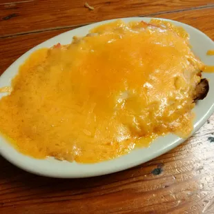 Shrimp and crabmeat potato.