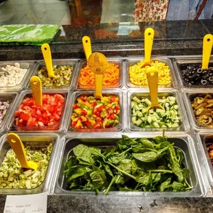 a variety of salads