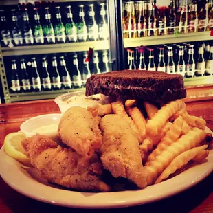 Breaded perch with fries, coleslaw and rye bread. A Friday staple.