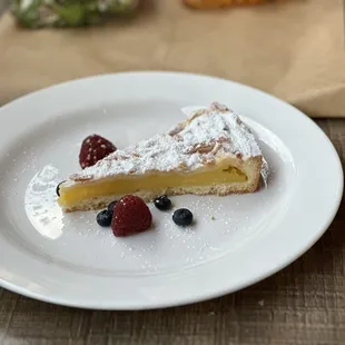 a piece of pastry on a plate