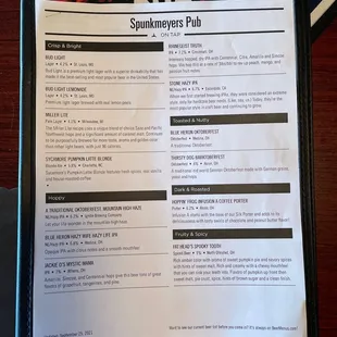 Draft menu