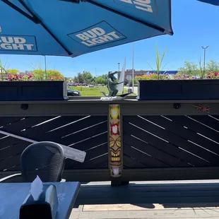 Fun bar decor on the patio!