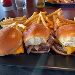 Sliders and fries
