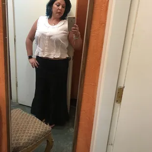 Trying on the outfit I bought. Love it!