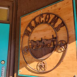 a close up of a sign on a building