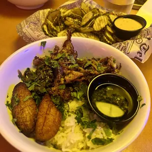 Cubano Bowl w/ Fried Pickles (so good!!)