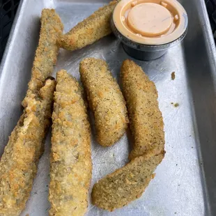 Fried pickles were yummy