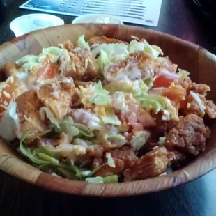 Buffalo Chicken Strip Salad is really good.