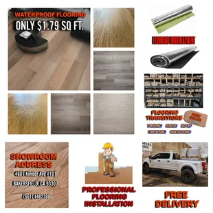 a variety of flooring products