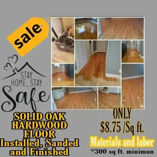 Solid Oak Hardwood Floor Special