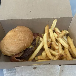 Barbecue Burger and Fries