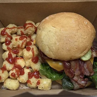 Double Boomer Sooner with tater tots