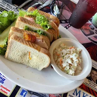 Club San which and coleslaw.