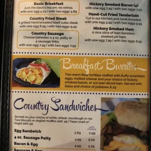 the menu