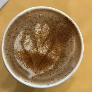 Mocha latte with cinnamon