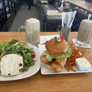 Turkey salad and fish n chips sandwich looked and tasted delicious. Shout out to the root beer floats!