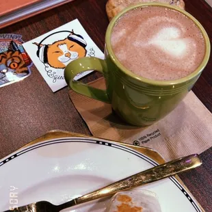 Vegan Burrito and Hot Chocolate with Oat Milk featuring some cool ass stickers