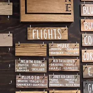 Flights menu