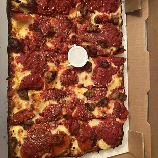 Pepperoni, sausage, and ham