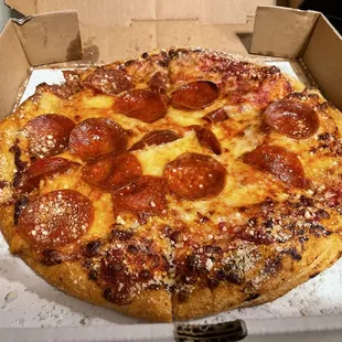 Round with pepperoni