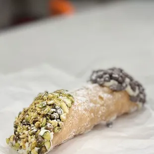 Cannoli with Pistachios and Chocolate Chips