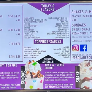 menu