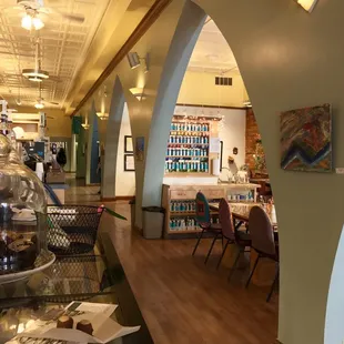 the interior of a cafe