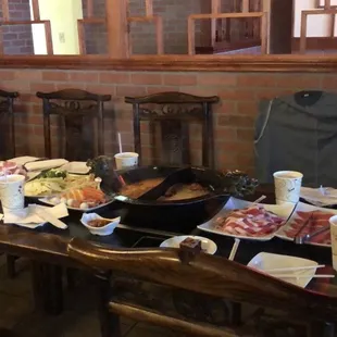 a table full of food