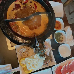 Spicy and tomato broth