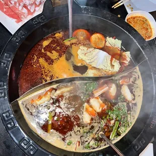 a variety of food being cooked