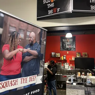 Squash the beef location signage