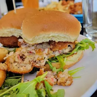 Crab cake slider.  Fake crab meat!