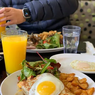 The Hangover Crepe and Orange Juice = $30