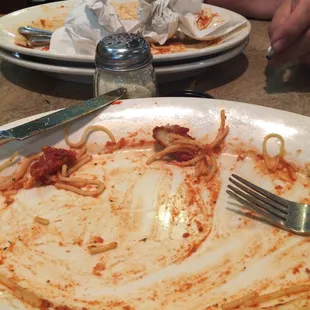 Two clean plate club members. Came just for the chicken parm.