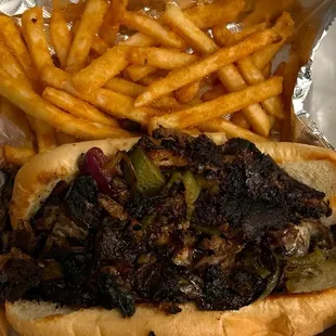 BURNT Philly cheesesteak