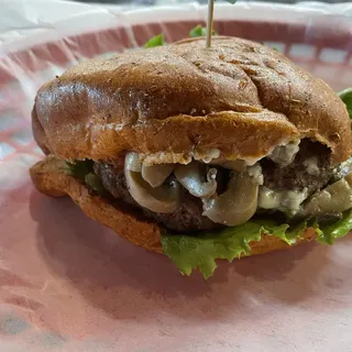 Squeeze Burger with Blue Cheese & Bacon
