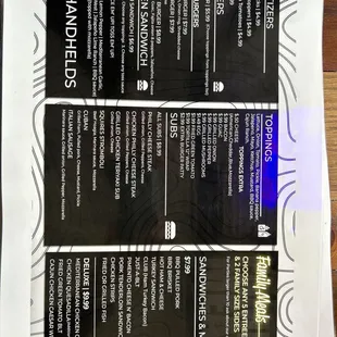 the menu