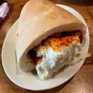 Homemade Meatball Parmigiana on a Heel