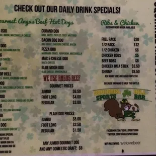 the menu