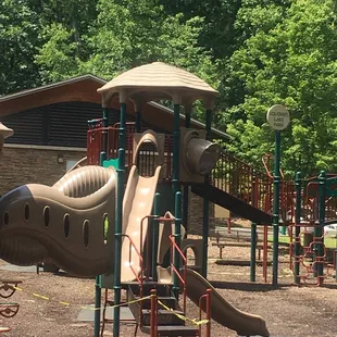 Please ignore the puddles and tape. We are mid pandemic so playgrounds are closed, and this was taken 12 hours after a big storm