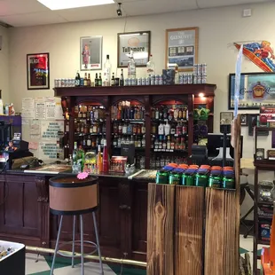 a bar with a lot of liquor