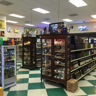 a view of a liquor store