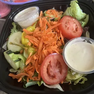 Greek Salad - asked for no onions but also missing feta and olives ‍ Not happy to pay $8 for this