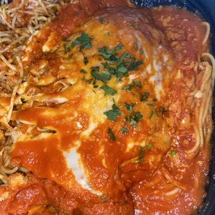 Chicken Parmigiana w/Pasta